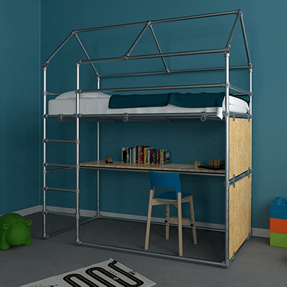 Hochbett Düsseldorf: 33,7mm / silber